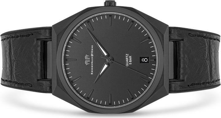 Produktbild Herren Quarzuhr Cooledge Echtleder/Silikon schwarz - 26515 (Analoguhr, 42 mm)