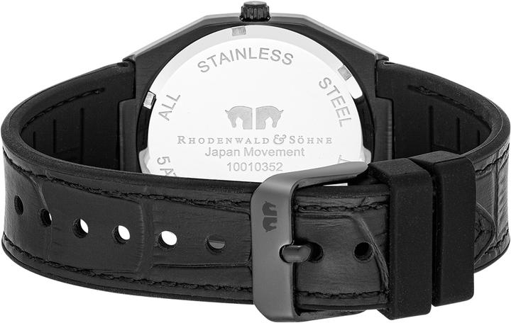 Produktbild Herren Quarzuhr Cooledge Echtleder/Silikon schwarz - 26515 (Analoguhr, 42 mm)