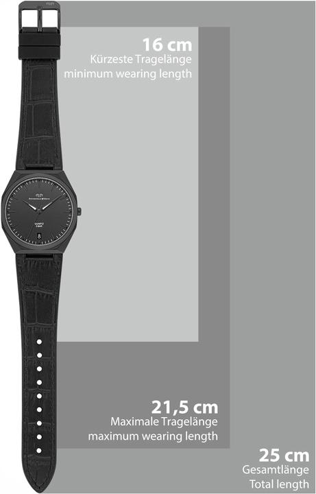 Produktbild Herren Quarzuhr Cooledge Echtleder/Silikon schwarz - 26515 (Analoguhr, 42 mm)