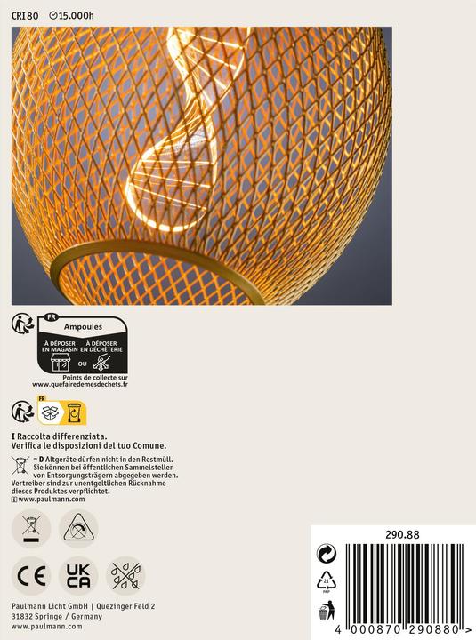 Immagine prodotto Paulmann Globo luminoso metallico (E27, 3.50 W, 130 lm, 1 x)