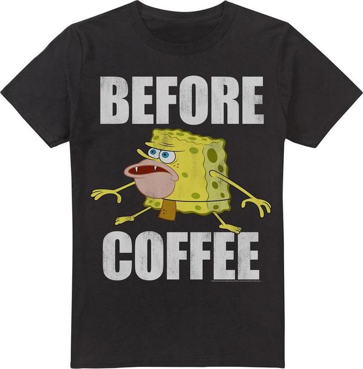 Spongebob Squarepants Before Coffee Meme TShirt (L)