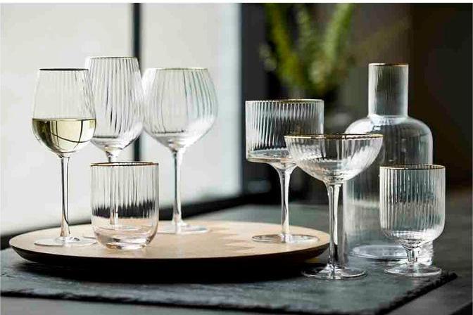 Produktbild Lyngby 32 cl - Glas - Klar m. guldkant (4.50 dl, 4 x, Gin Gläser)