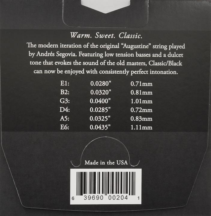 Actual product image Augustine Classic Black Soft (6 x, Guitar, 0.04")