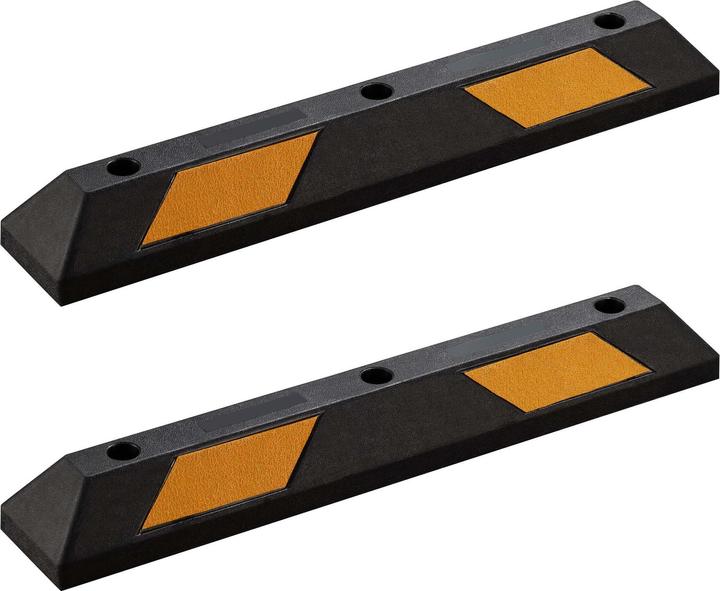 Produktbild Wiltec Radstopper 90x15x10cm 2x Einparkhilfe Gummi Anfahrschutz Parkhilfe Garage