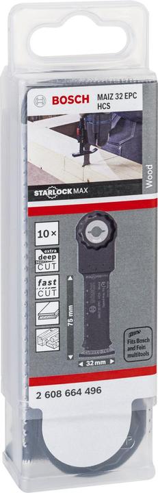 Produktbild Bosch Professional Zubehör HCS Tauchsägeblatt MAIZ 32 EPC Wood, 80 x 32 mm, 10er-Pack