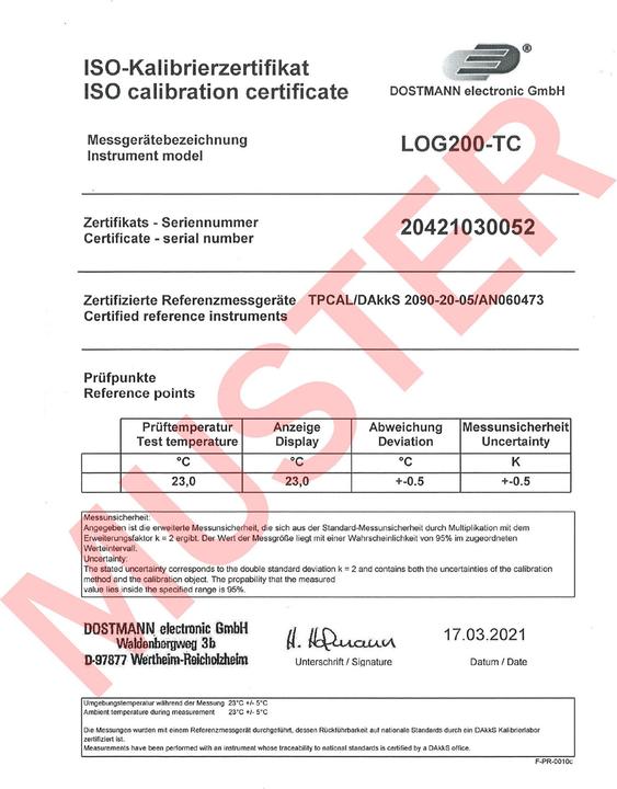 Actual product image TFA Thermal data logger LOG200 TC