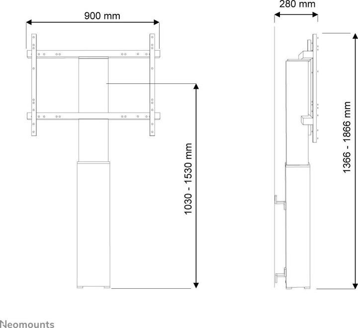 Produktbild Neomounts PLASMA-W2250SILVER Elektrischer Display Wandhalter VESA 200x200 bis 800x600 Farbe Silber