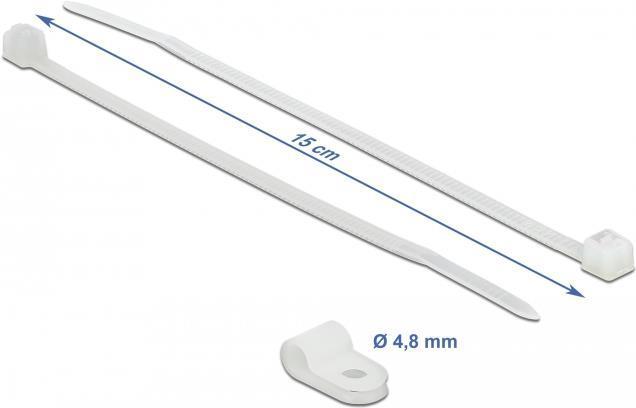 Produktbild Delock Kabelbinder-Kit - 15 cm - weiss (150 mm, 10 Stk.)