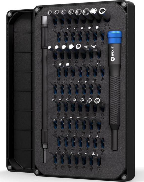 Produktbild iFixit Mako Precision Bit Set (1, 2, PH00, TR6, 0.9 mm, TR9, T3, P6, TR8, PH2, 5.5 mm, Y0, 1.5mm, 0.7 mm, 1.3 mm, PH1, P5, T TR 20, PH0000, T2, PH0, 3 mm, Y 000, 5 mm, Y 1, T TR 25, J 1, Y 00, 2.5 mm, 1mm, J 000, 3.5 mm, 4.5 mm, T TR 15, 2 mm, T5, J 00, TR7, T TR 10, J 0, T4, P2, 4 mm)