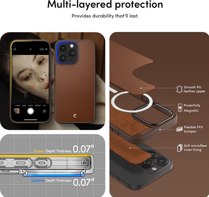 Actual product image Cyrill Kajuk MAG iPhone 15 Pro 6.1" Magsafe saddle brown ACS06771 (Apple iPhone 15 Pro)