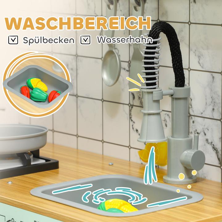 Produktbild Aiyaplay Kinderküche MDF, Edelstahl Grün