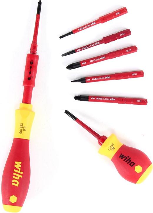 Actual product image Wiha Screwdriver and bit set slimVario slotted Pozidriv PlusMinus/Pozidriv in pouch (Slotted screws, Pozidriv cross recess (PZ))