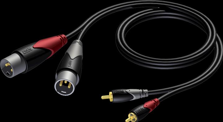 Produktbild Procab Kabelis XLR x2 - RCA (Cinch) x2 1,5 m lang (CLA701) (1.50 m, XLR, 6.3mm Klinke (Jack))