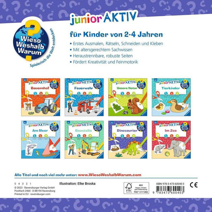 Immagine prodotto Ravensburger Wieso? Weshalb? Warum? junior Aktiv: Dinosaurier (Tedesco, Broska Elke, 2023)