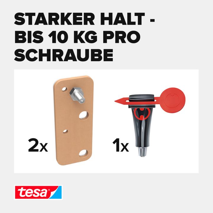Actual product image tesa Adhesive screw for masonry & stone, square