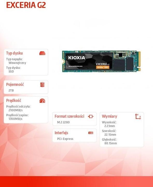 Produktbild Kioxia Exceria G2 (2000 GB, M.2 2280)