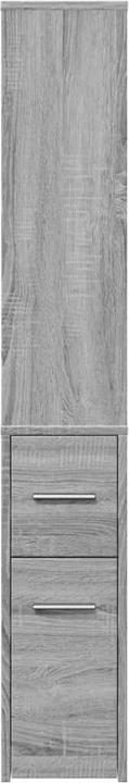 Produktbild VidaXL Badschrank Hochschrank Nischenschrank Schmal mit Rollen Grau Sonoma (22 x 41 x 135 cm)