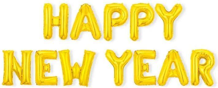 Produktbild Hermex Neujahr Ballon Happy New Year Folienballon Silvester Set (1 x)