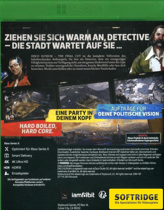 Actual product image Skybound Disco Elysium - The Final Cut (Xbox One X, Xbox Series X, DE)