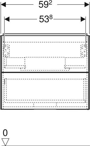 Actual product image Geberit ONE vanity unit, 2 drawers, 59,2x50,4x47cm, 505.261.00. (51 x 64 x 57 cm)