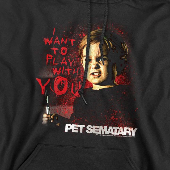 Immagine prodotto Pet Sematary I Want To Play Felpa con Cappuccio Uomo (L)