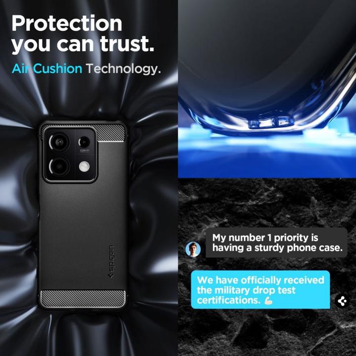 Immagine prodotto Spigen Custodia Rugged Armor per Xiaomi Redmi Note 13 5G - nero opaco (Xiaomi Redmi Note 13 5G)