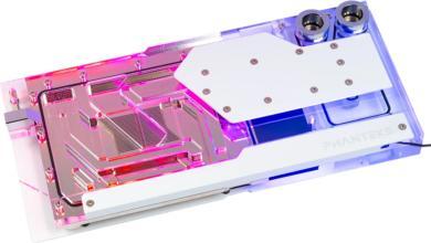 Actual product image Phanteks Glacier Ez-Fit G40 RTX 4090 Asus GPU water cooler, D-RGB - white