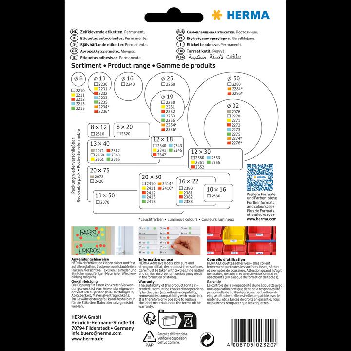 Image du produit HERMA Étiquettes à usage multiple