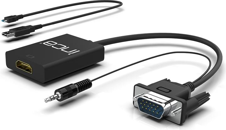 Actual product image Inca Adapter IVTH-02 VGA + USB-A + Audio > HDMI, 0.2m retail (0.20 m, VGA, HDMI)