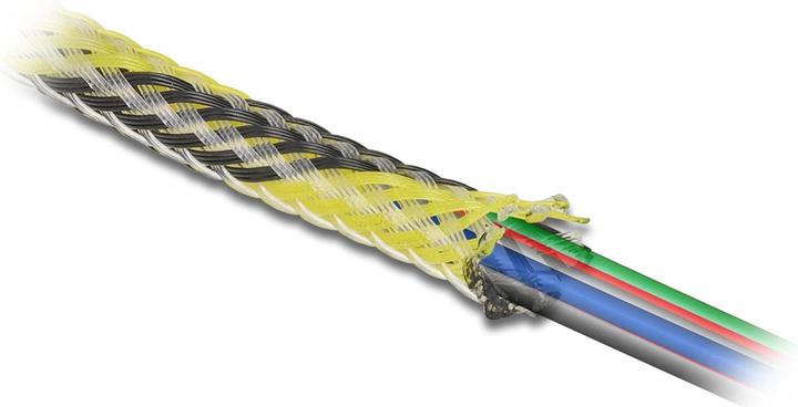 Productafbeelding Delock Gevlochten kous rekbaar 2 m x 6 mm zwart-geel (Kabeldoorvoer, 200 cm)