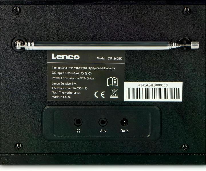 Image du produit Lenco DIR-260BK (FM, DAB+ DAB, Webradio, VHF, WiFi, Bluetooth)