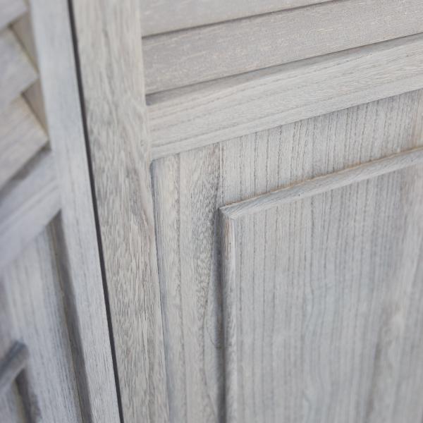 Produktbild Homestyle4u 3 fach Paravent Raumteiler Holz Trennwand spanische Wand Sichtschutz grau