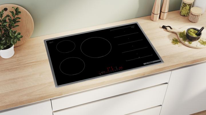 Actual product image Bosch Hausgeräte Series 6, Induction hob, 80 cm, Black, With overlying frame, PXV845HC1E
