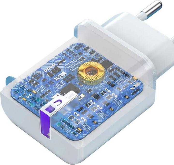 Produktbild Dudao A20EU USB-A 18W Wandladegerät – Weiss + USB-A – Lightning -Kabel (18 W)