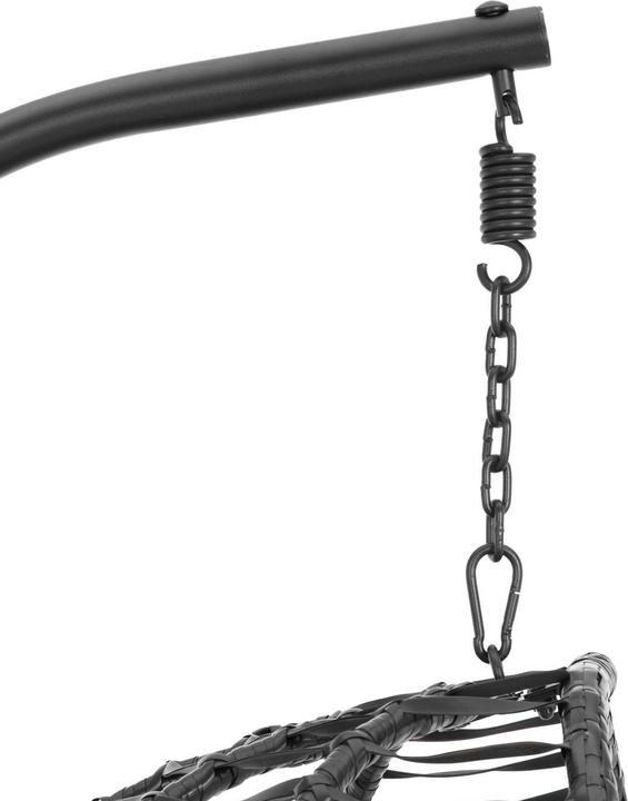 Produktbild Uniprodo Outdoor-Hängesessel mit Gestell Hängesessel Garten faltbar schwarz/grau 150 kg (150 kg)