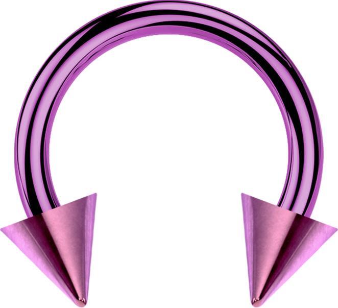 Produktbild Star Piercing Micro Circular Barbell violett mit zwei Cones (Titan G23, ohne Messing)