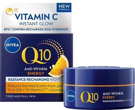 Actual product image NIVEA Energizing Night Cream Against Wrinkles Q10 Energy Cream 50 Ml (50 ml, Night cream)