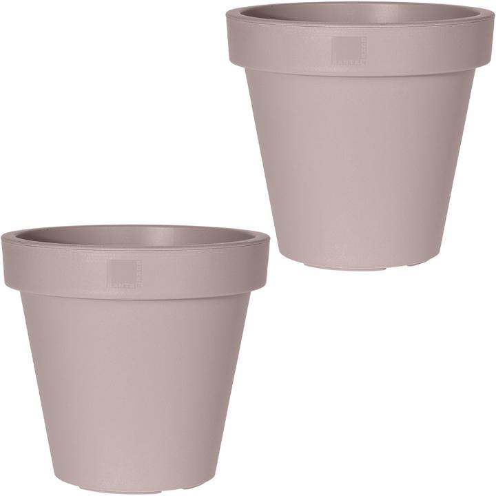 Produktbild ProGarden Blumentopf rund, Pflanztopf aus 100% recyclebarem Kunststoff, Ø 25 cm, 2er-Set