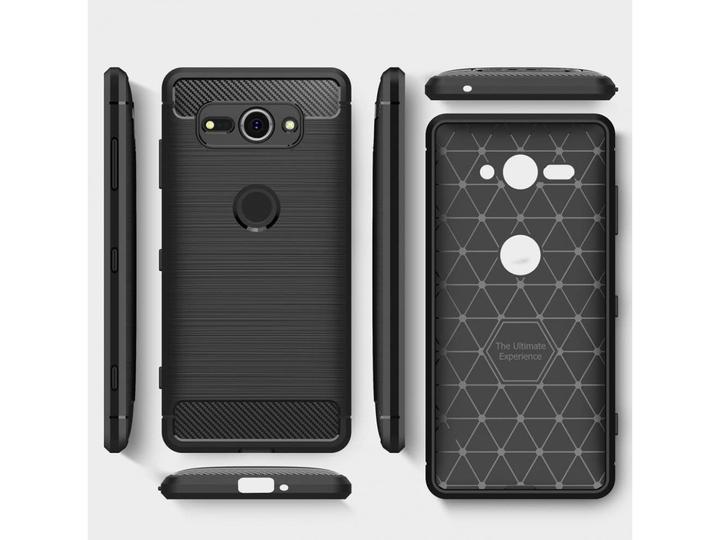 Actual product image Screenguard Sony Xperia XZ2 Compact Cover Carbon Brushed Soft TPU (Sony Xperia XZ2 Compact)