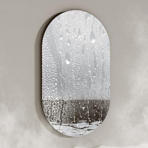 Produktbild Emke Badspiegel Oval 40*70cm, HD Wandspiegel für Badezimmer/Flur, Vertikal/Horizontal