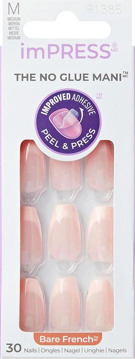 KISS Self-adhesive nails ImPRESS Nails - Genuine 30 pcs (Kunstnägel)