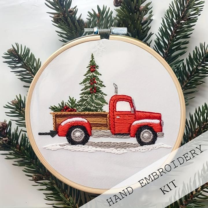 Produktbild Activity Board Weihnachten Hand Stickerei Kit für Anfänger, DIY Crafting Material Pack, Nähen Zubehör, Stickerei