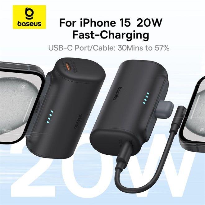 Produktbild Baseus Compact Series Fast Charging USB-C Powerbank 20W (5000 mAh, 20 W, 18 Wh)