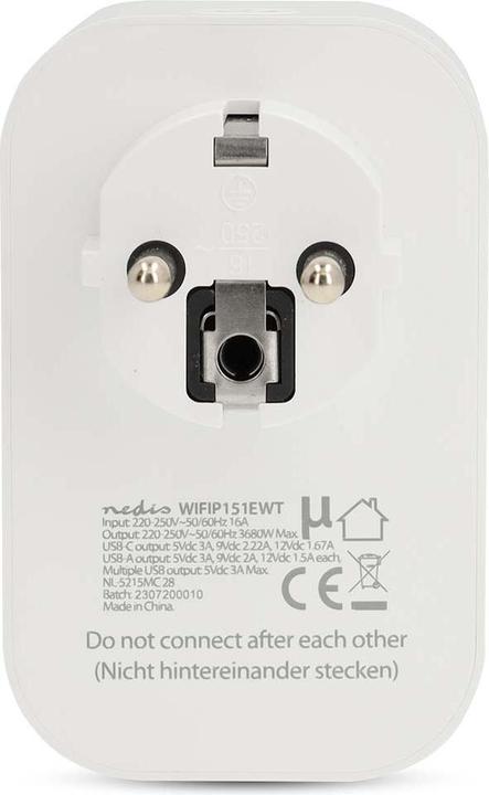 Image du produit Nedis N WIFIP151EWT - Switchable WLAN socket outlet with USB FR version