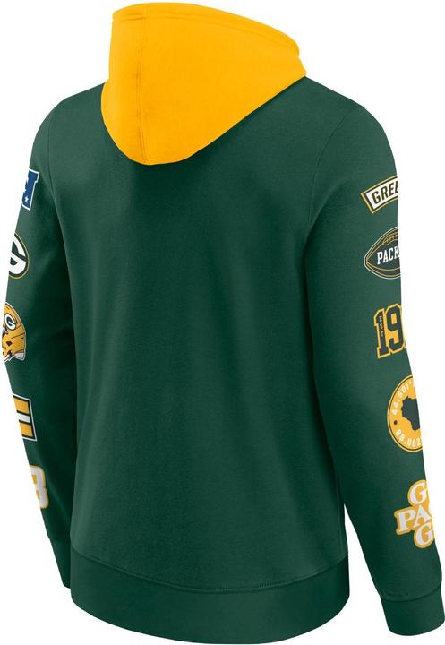 Immagine prodotto Fanatics Felpa con cappuccio con stampa sulle maniche dei Green Bay Packers NFL - M (M)