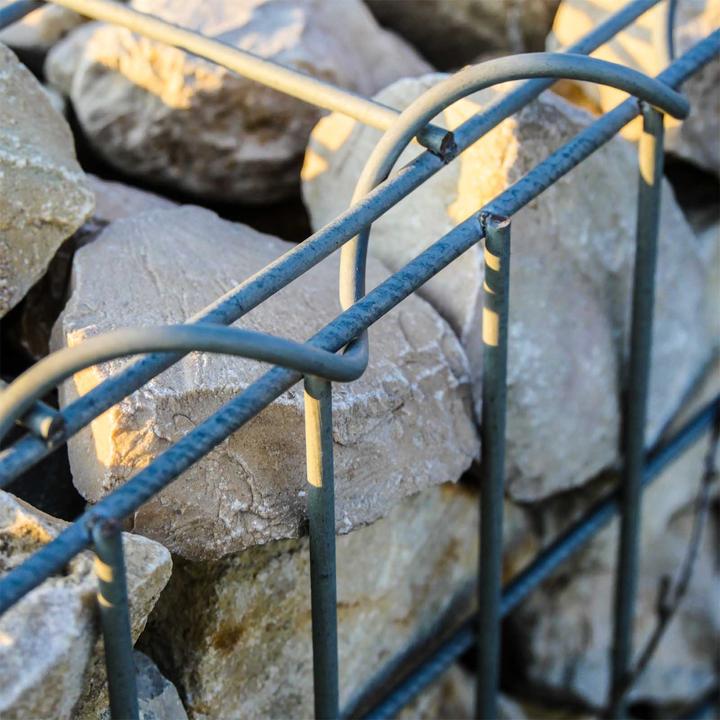 Produktbild Wiltec Gabione 100x80x30cm aus Drahtgitter Gabionenzaun Gabionenwand Steinkorb