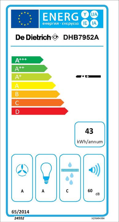 Energie-Label De Dietrich DHB 7952 A (Wandhaube)