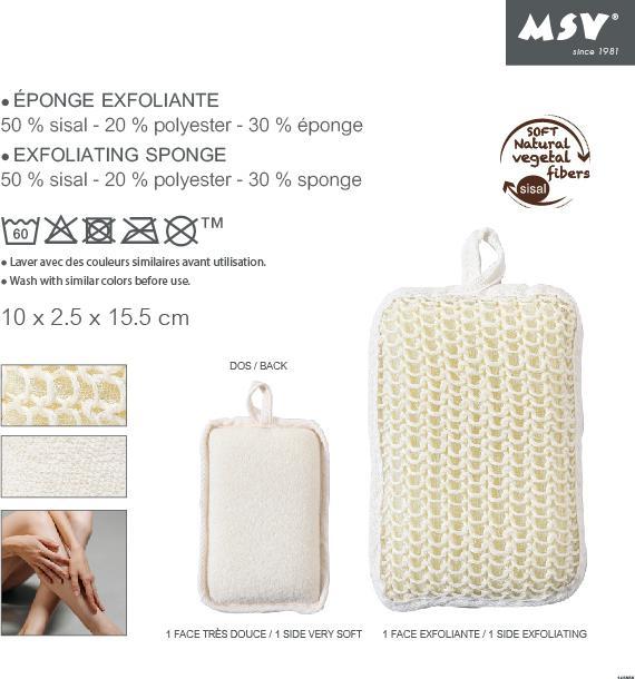 Immagine prodotto MSV Spugna esfoliante in sisal 18,5 x 10,5 cm, bianco