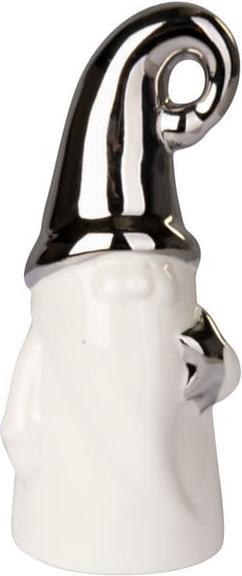 Actual product image MICA Living Father Christmas - shiny white/silver - made of ceramic - approx. 6 x 5.5 x 14 cm