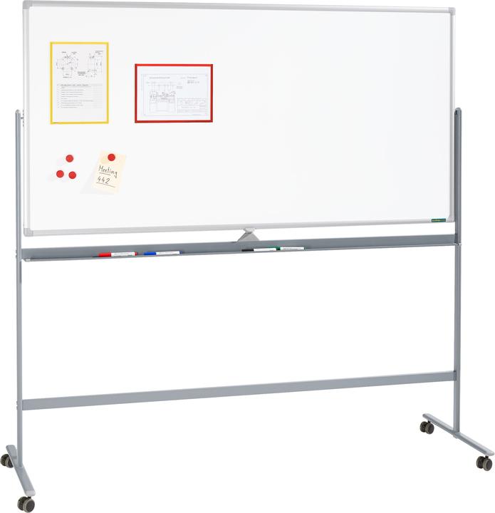 Produktbild Schäfer Shop Select Mobiles Whiteboard, mit drehbarer Tafel, mit 4 Lenkrollen, diverse Tafelgrössen (180 x 120 cm)